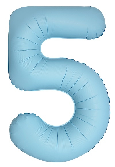 Шар Цифра "5" Slim Светло-голубой, Матовый / Matte Baby Blue (в упаковке)   