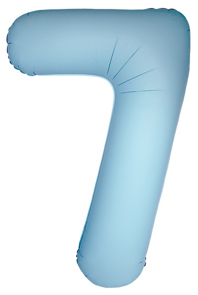 Шар Цифра "7" Slim Светло-голубой, Матовый / Matte Baby Blue (в упаковке) 