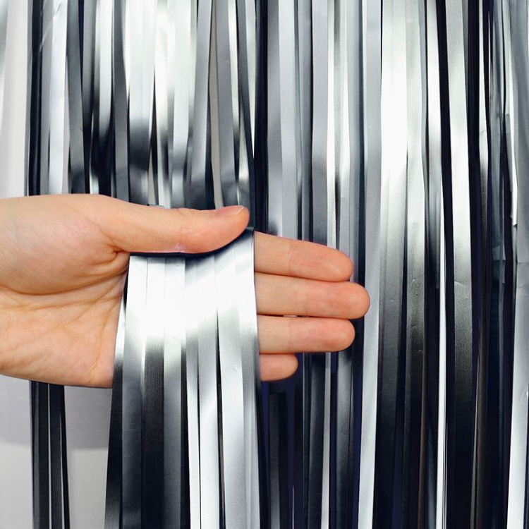 Занавес Дождик, Черный, Матовый 