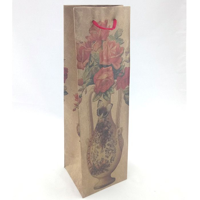 Крафт-пакет подарочный "Букет в вазе"