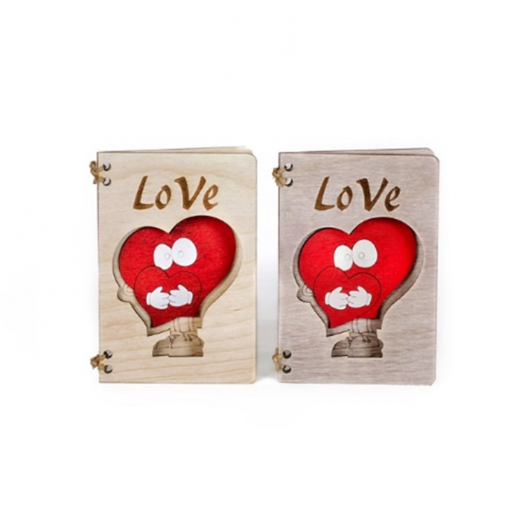 Открытка деревянная "Сердце с сердцем" Открытка деревянная "Сердце с сердцем"